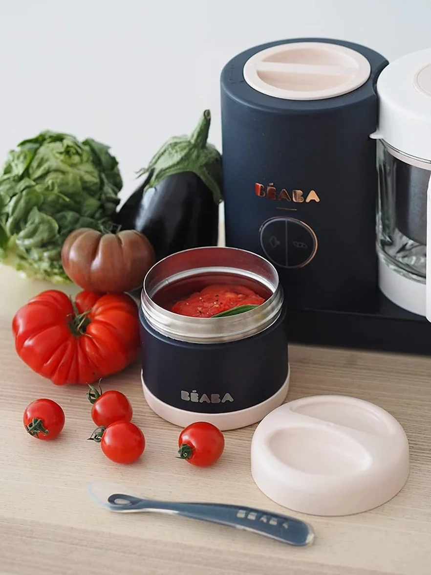 Béaba Babycook Neo 4 in 1 Baby Food Maker Glasschale Edelstahl Nachtblau