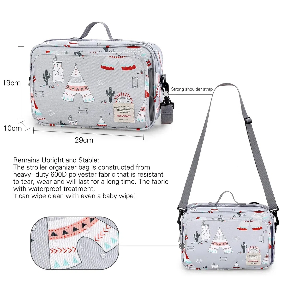 Wickeltasche wasserdichte Kinder-Mumientaschen, modische Drucke for Wiederverwendbare Umstands-Wickeltaschen, Wetbags mit Doppelgriff(Panda)