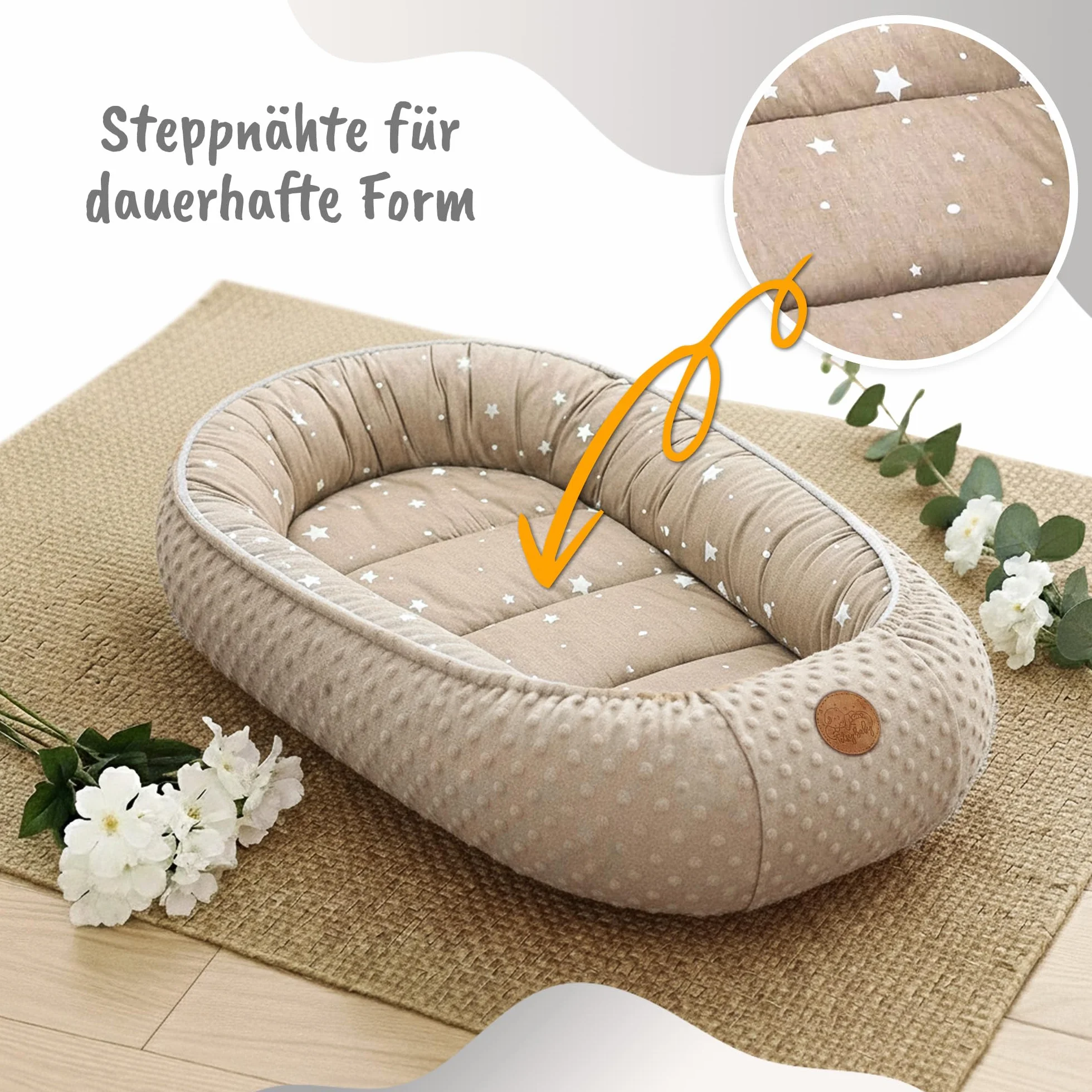 Nestchen Baby - Babynestchen Neugeborene Minky Babynest für Kinderbett Vielseitiges tragbar Nest kuschelnest zubehör für babybett warm Winter coccon Giraffen