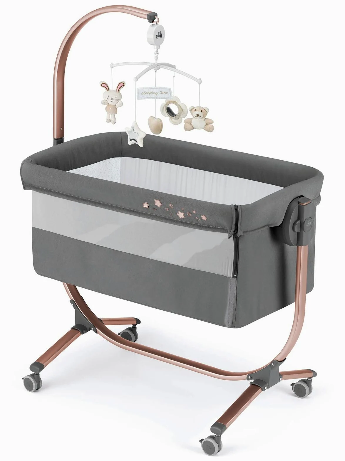 Babybett Cam Anthrazit Sterne Rahmen Bronze Var.163