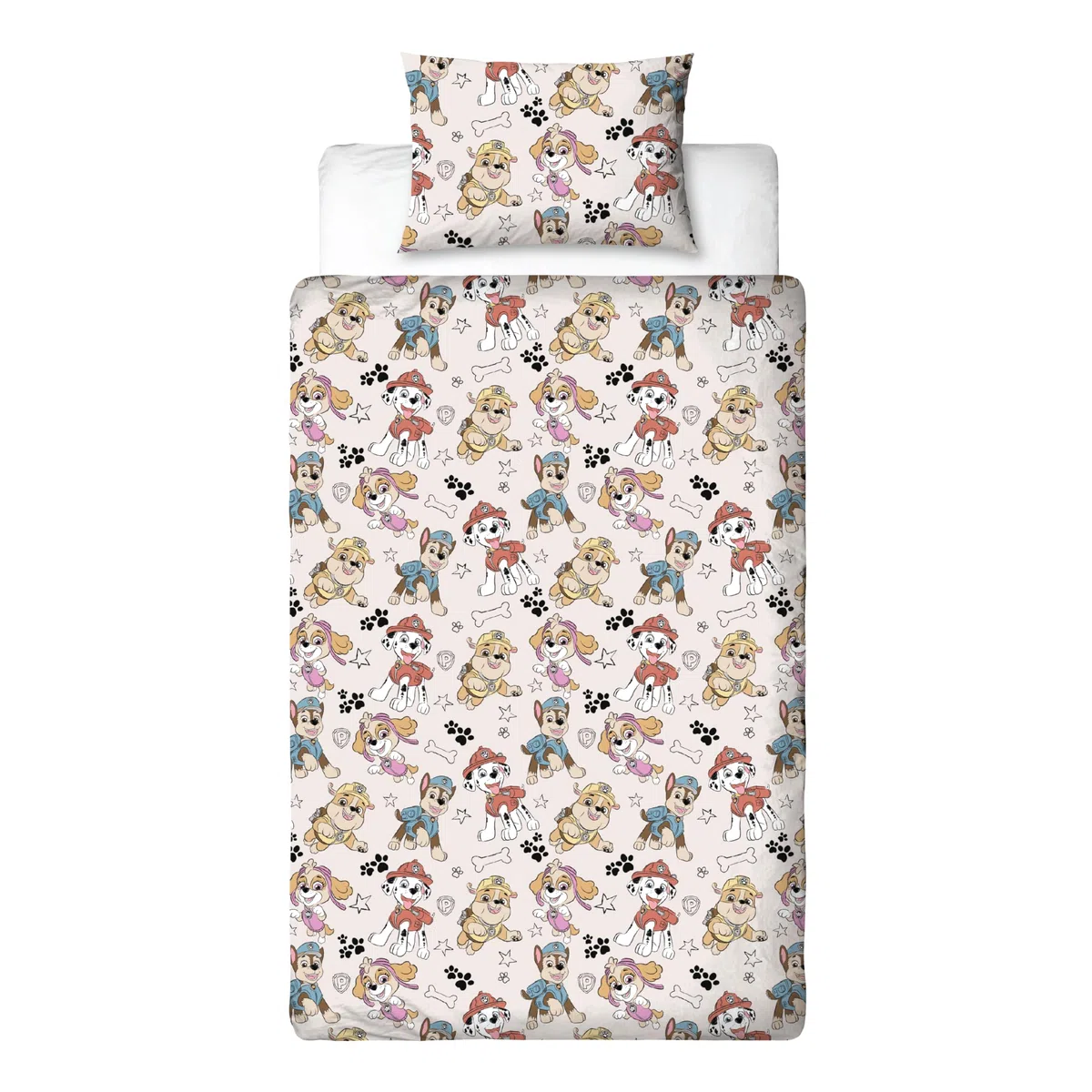 Paw Patrol offiziell Lizenziertes Skizzen-Design Einzelbettwäsche-Set | Wendbares 2-seitiges Hundebettzeug einschließlich passendem Kissenbezug | Perfekt für das Kinderzimmer | Polybaumwolle