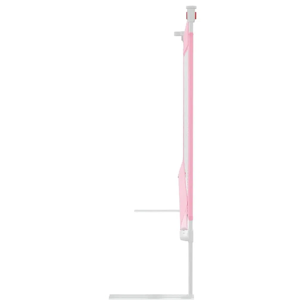 Kleinkind-Bettschutzgitter Rosa 100x25 cm Stoff mit Verstellbarer Höhe, Rausfallschutz und Seitenschutz für Kinderbett, Bettschranke für Babysicherheit im Schlafzimmer und Reisebett