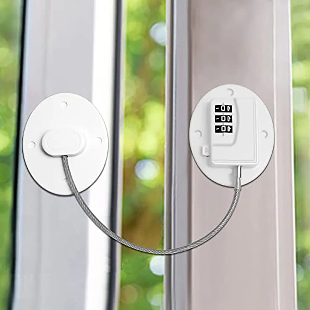 Fensterbegrenzerschlösser, Fensterschlösser, Passwort, Kindersicherung, Haustier-Fensterbegrenzer, Sicherheitsschloss, Kinder-Fenstersicherung, Sicherheitsdrahtschnäpper mit Schlüsseln for Kindersiche
