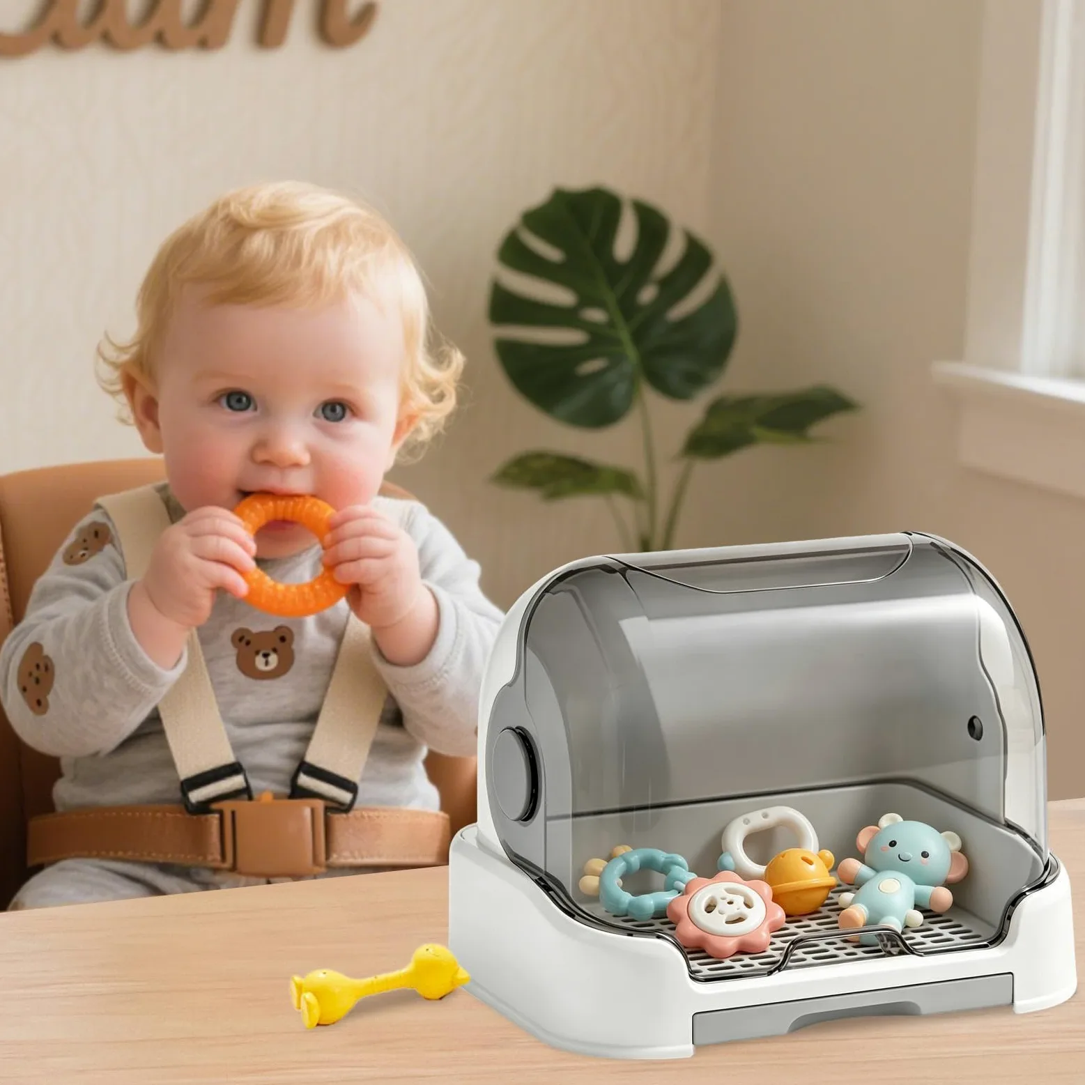 Babyflaschen-Organizer Staubdicht Abnehmbar Tragbar Schnuller Beißring | Kinder Milchflasche Trockenständer Organizer Geschirr Besteck für tägliche Fütterung Kinderbetreuung
