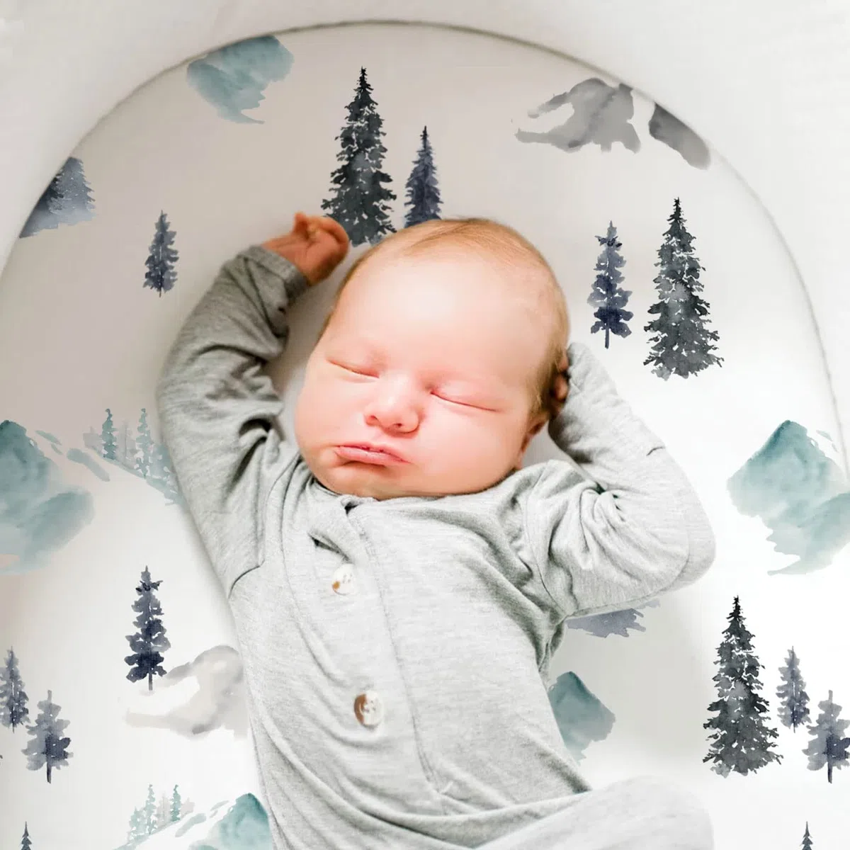 GRSSDER Dehnbares, ultraweiches Spannbettlaken-Set, 3er-Pack, universelle Passform für Stubenwagen, Babywiege, Moseskorb, ovale, rechteckige Matratze, eng anliegend und sicher, niedliche wilde