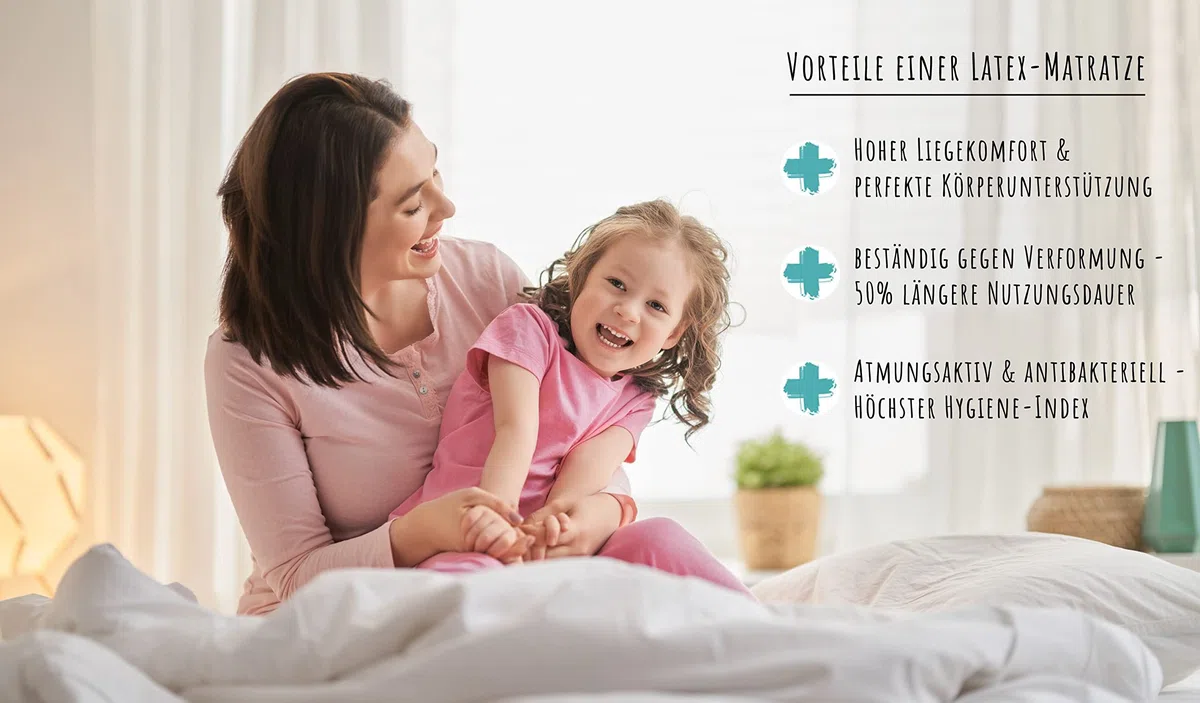 Kids Collective Kindermatratze 80x180 cm Latex Deluxe mit Aloe Vera-Bezug und Zwei Härtegraden, 10 cm hoch, Kindermatratze 80 x 180 Matratze für Kinderbett, Körpergewicht bis 60kg