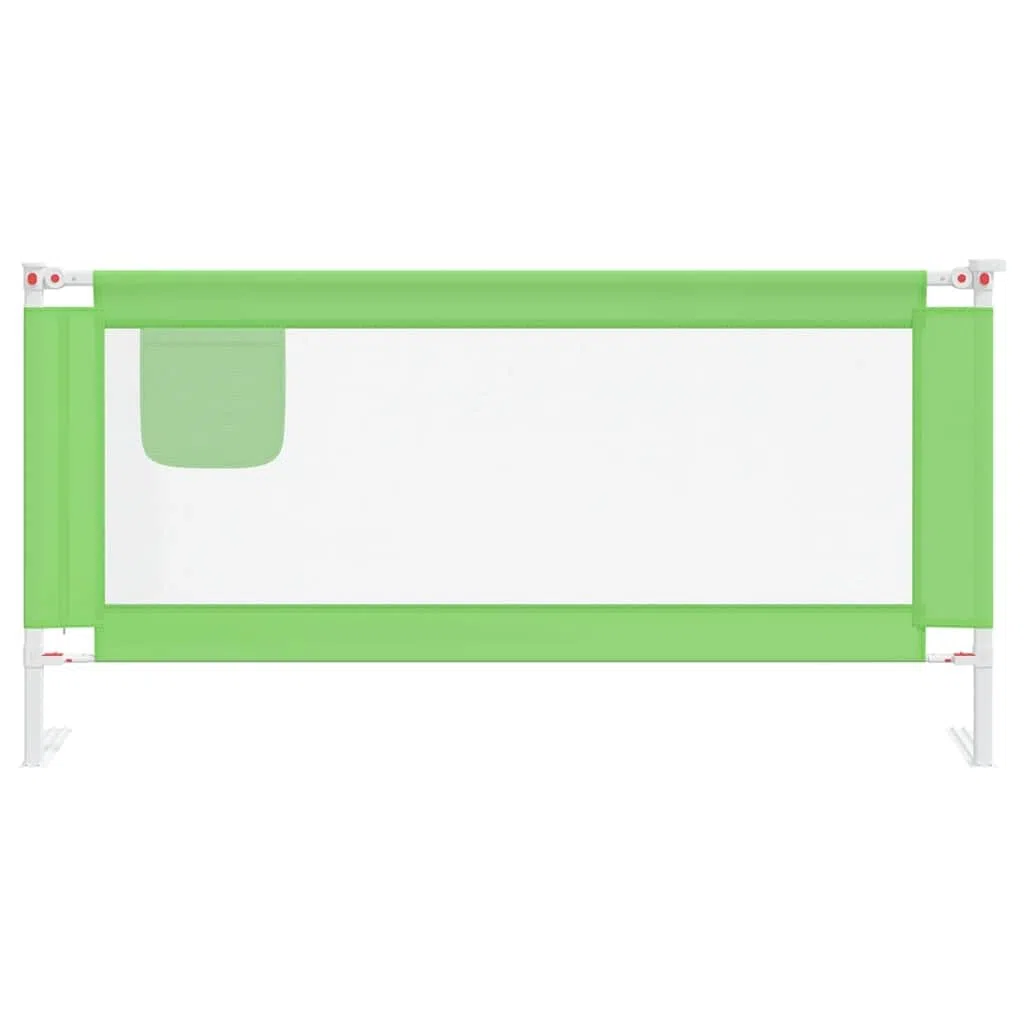Kleinkind-Bettschutzgitter Grün 180x25 cm Stoff mit Verstellbarer Höhe 70-95 cm Rausfallschutz für Kinderbett und Elternbett mit Absturzsicherung und Seitenschutz für Babysicherheit