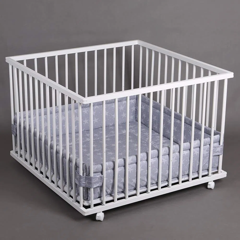 Laufgitter Laufstall Babylaufstall 100x100cm Baby Krabbelgitter inkl. Stoffeinlage 49266-02
