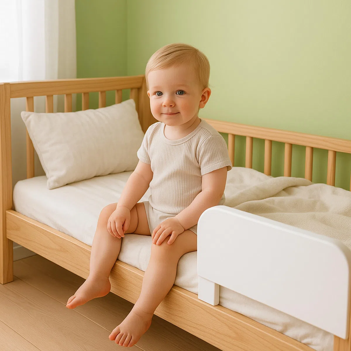 Bettgitter Rausfallschutz Kinderbett 60 x 20 cm, Rosa, ohne Bohren | Stabile Absturzsicherung aus laminierter Platte, Montage unter der Matratze, passend für Kinderbett und Babybett