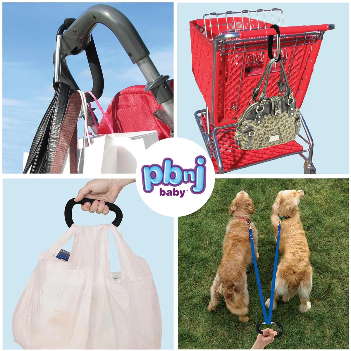 PBnJ Baby Clip‘n Go XL-Kinderwagen-Organizer, Haken, Clip für Geldbörse, Einkaufen und Wickeltaschen, 2 Stück