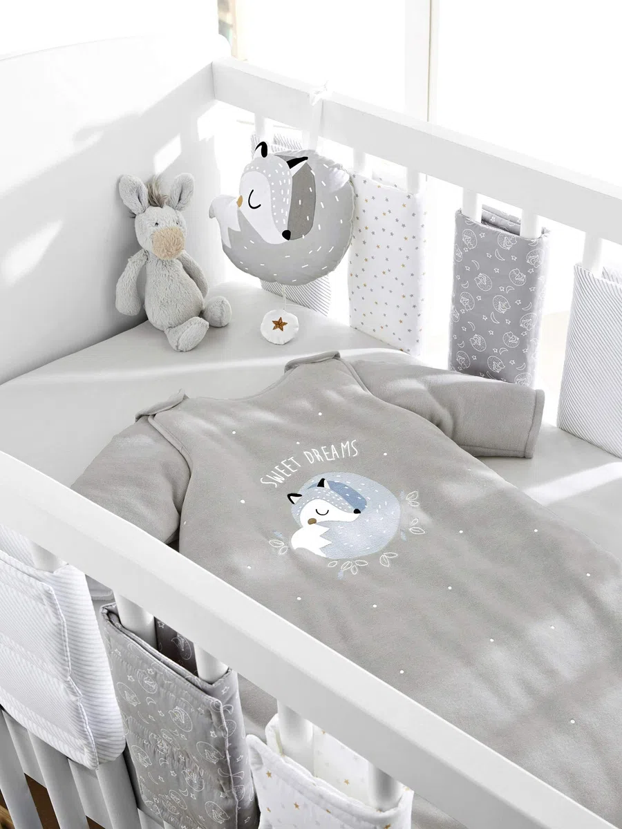 Vertbaudet Polster für Babybett-Gitterstäbe weiß Bedruckt ONE Size