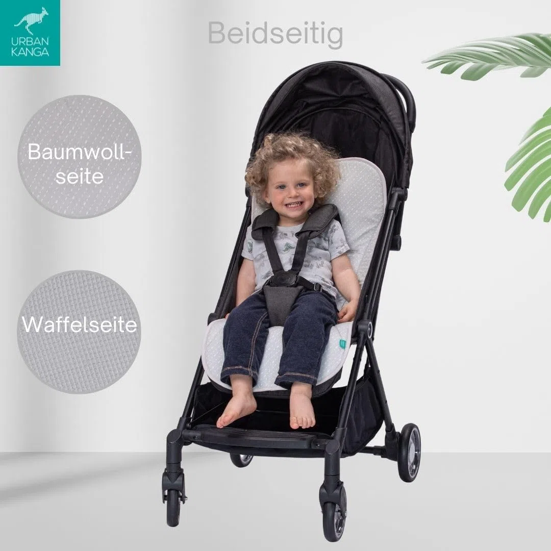 Urban Kanga Universell Einlage für Kinderwagen und Buggy mit Memory-Schaum Öko-Tex Grey Dots
