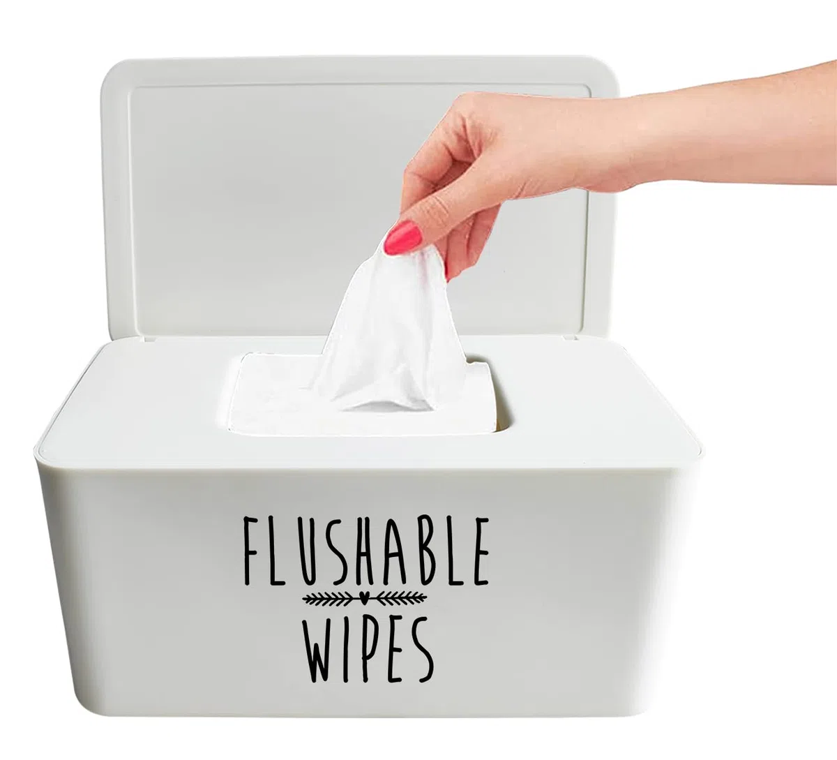 Moorfowl Spender für Baby-Feuchttücher für Badezimmer, verbesserte Größe (L x B x H): 21,6 x 12,4 x 9,9 cm, spülbarer WC-Halter, Behälter für Toilette