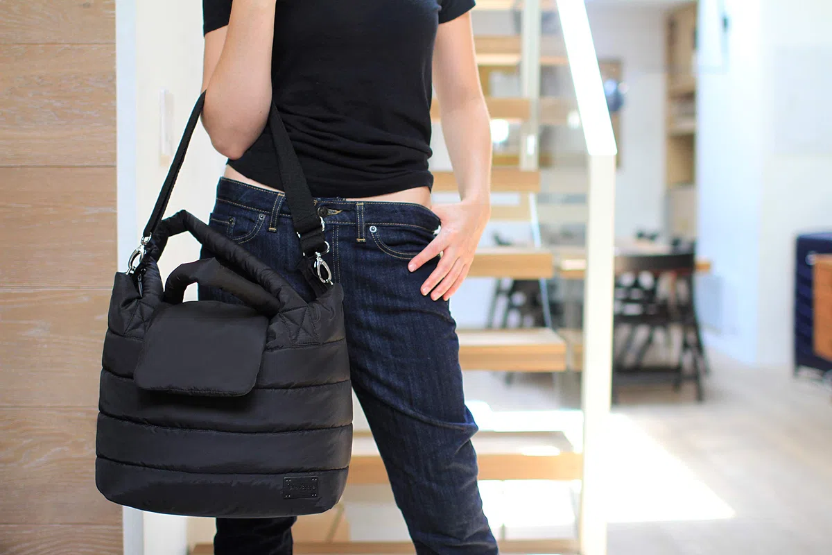7AM Tote Bag for Women - Waterproof Capri Crossbody & Zippered Diaper Bags, Included Changing Diaper Pad & 2 Stroller Straps