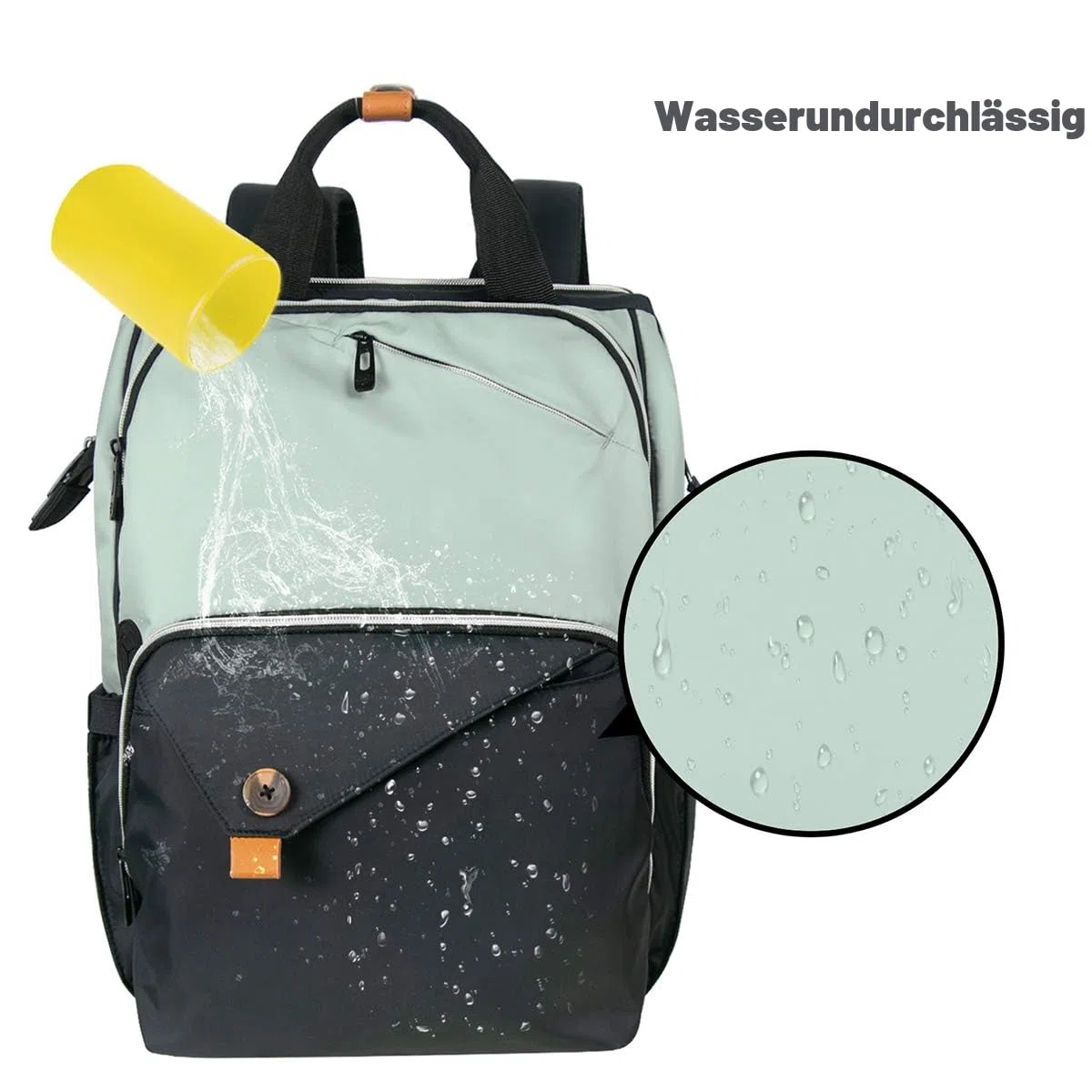 Hap Tim Baby Wickelrucksack Wickeltasche/Rucksack - Multifunktions-Designer Windeltaschen Große Kapazität, isolierte Taschen,wasserdicht,Babytasche Reiserucksack für Unterwegs(EU-7340GB)