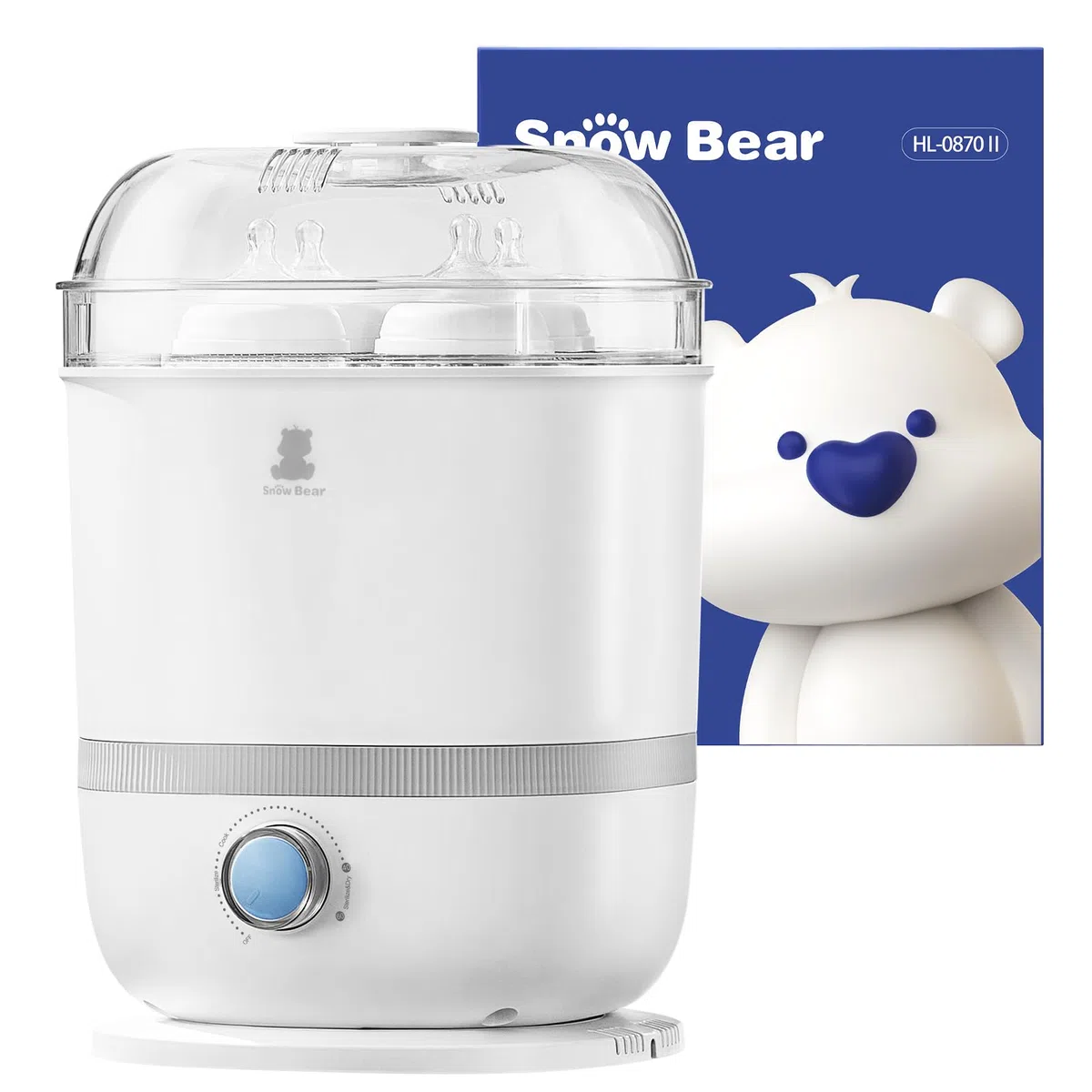 Snow Bear Babyflaschen-Sterilisator und Trockner, 6-in-1 elektrischer Dampfflaschen-Sterilisator für Babyflasche und Schnuller, Milchpumpenteile, große Kapazität 13 Flaschen, schnell trocknend, leicht
