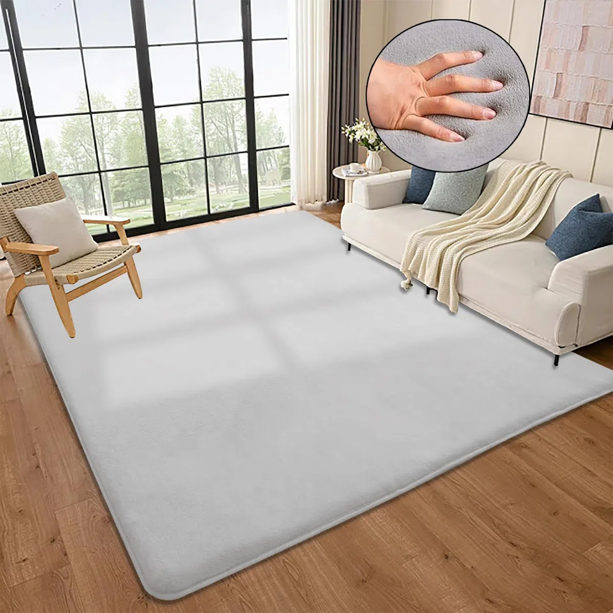2cm Dicke Krabbelmatte Baby Spielteppich Rutschfester Tatami Matte 160 x 160 cm Extra dick und Spielmatt, Silbergrau Teppich für Wohn und Kinderzimmer