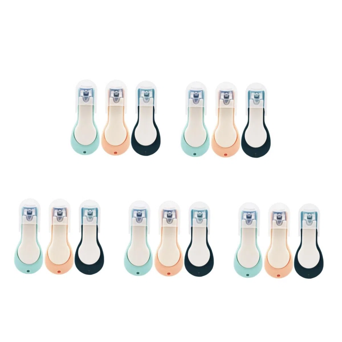 VANZACK 15 Stck. Teiliges Nagelknipser mit Silikonhülle Sicherer Nageltrimmer für Neugeborene und Kleinkinder Ergonomisch Gebogen Leicht Kompakt zur Präzisen Fingernagelpflege und