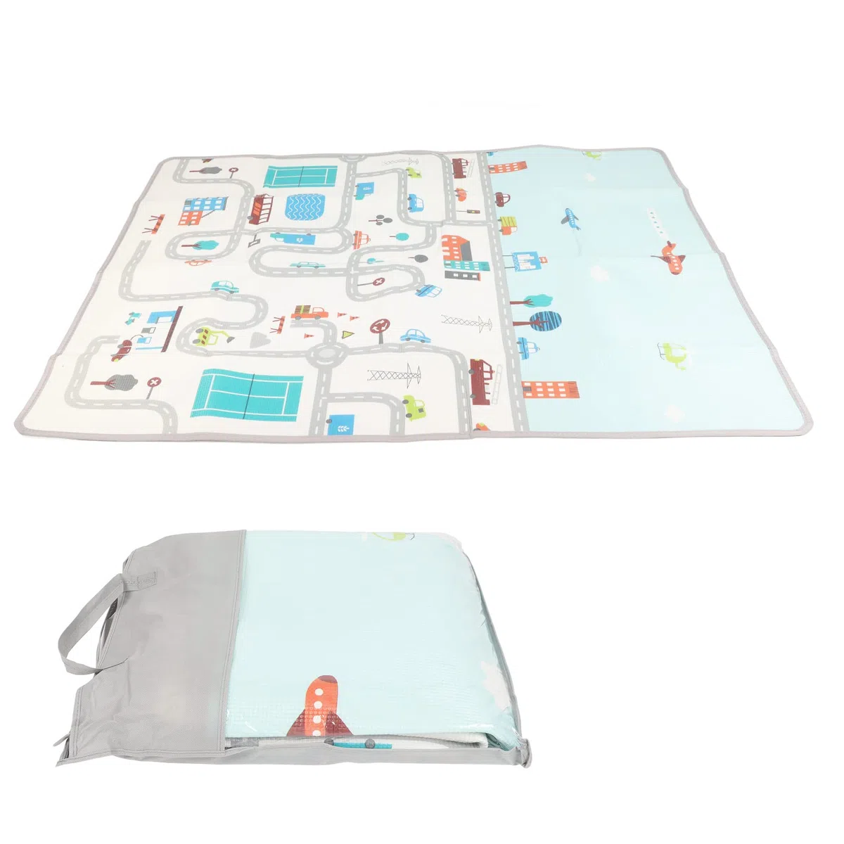Omabeta Baby-Spielmatte, Schaumstoff-Krabbelmatte mit Aufbewahrungstasche, Faltbare, Leichte Spielmatte für den Innen- und Außenbereich, Picknickdecke 180 X 150 X 0,5 Cm