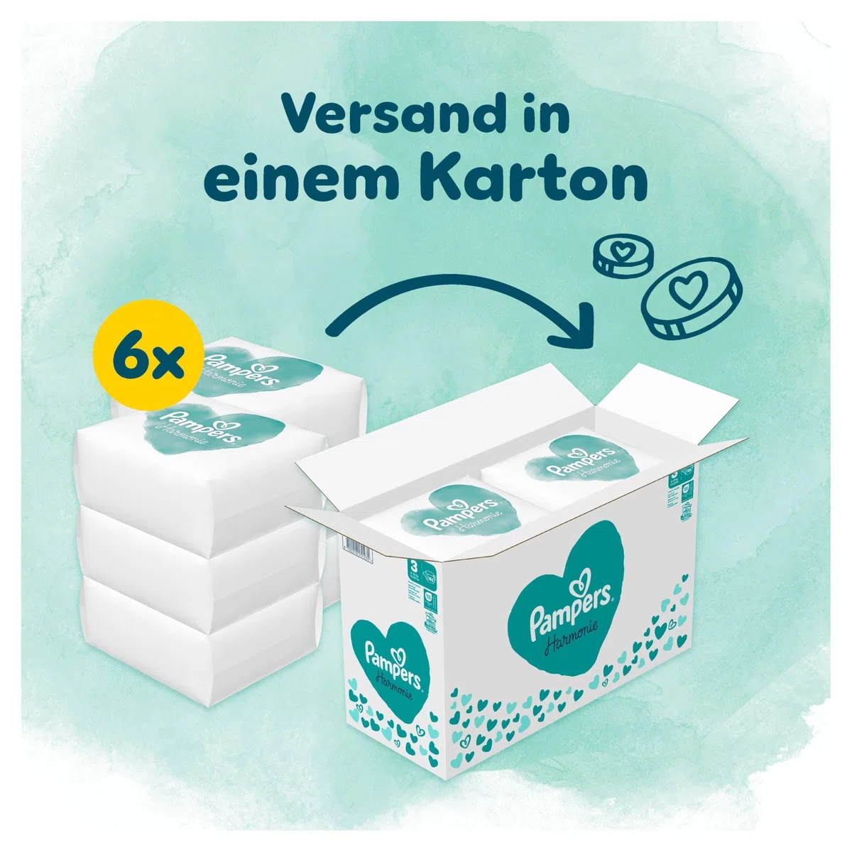 Pampers Harmonie Windeln Größe 3 186 Stück 6-10kg sanfter Hautschutz