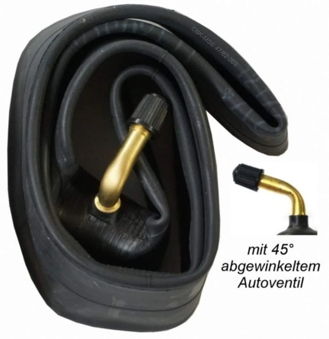 4X Set 12" Reifen 62-203 = 12 1/2 x 2 1/4 CBK-MS® + Schlauch mit 45° Winkel Autoventil Fahrrad Anhänger Kinderwagen Roller Dreirad