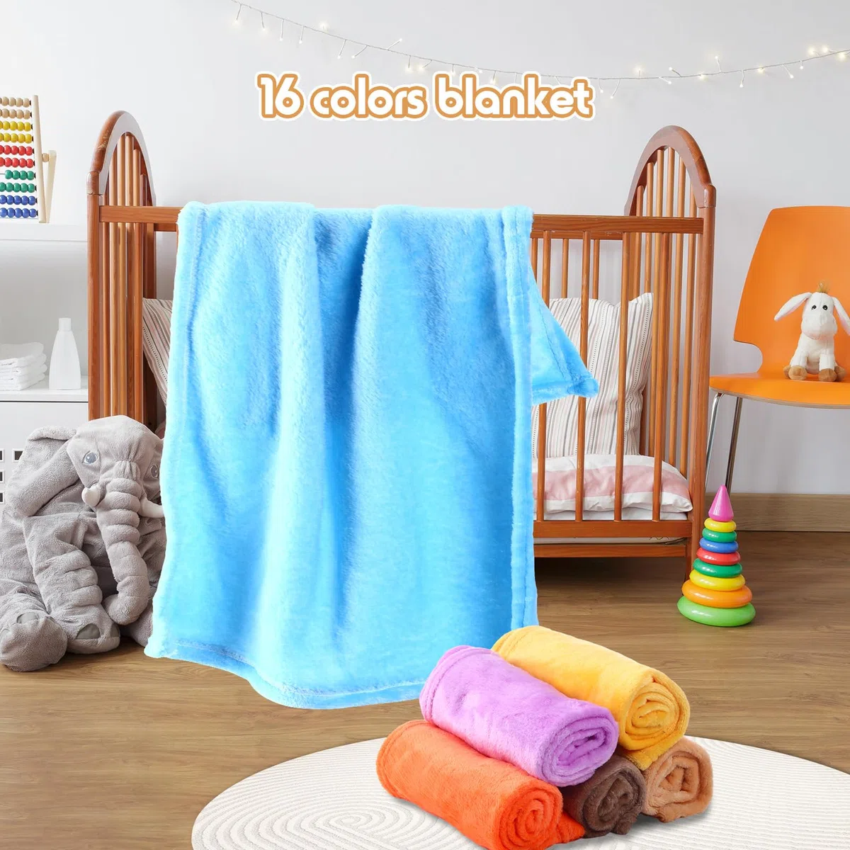 Kinlop Flanell-Babydecke, Flanell, Kinderwagendecke, weich und warm, für Neugeborene, Kinderzimmer, Bettdecken, Kleinkinddecke für Neugeborene, Reisen, 16 Farben (50,8 x 71,1 cm)