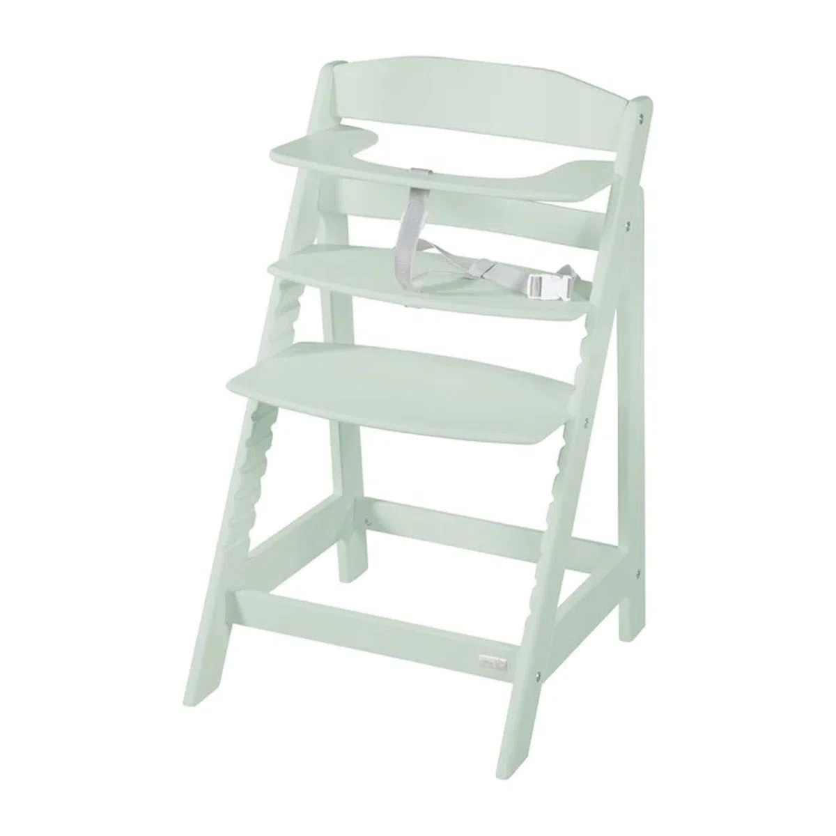 roba Babyhochstuhl Sit Up Flex - Mitwachsender Hochstuhl aus Holz - Verstellbarer Kinderhochstuhl mit Schrittgurt - ab 6 Monaten bis 70 kg - Mint