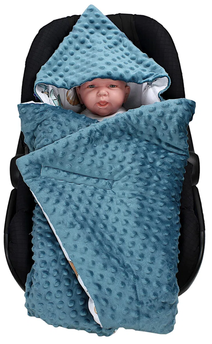 TupTam 2er Set Baby Decken Einschlagdecke 85x85 cm Autositz Babyschale Minky Baumwolle