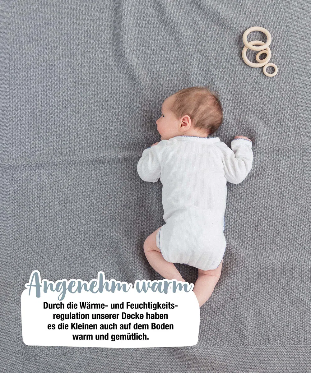 Ehrenkind® Babydecke | Kuscheldecke aus ECO Lammwolle Natur| Baby Erstausstattung Neugeborene | Krabbeldecke für Baby
