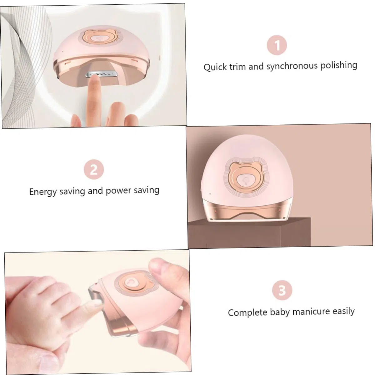 1stück Automatischer Nageltrimmer Für Sicherer Elektrischer Nagelknipser Und Nagelpolierer Tragbares Design Für Neugeborene Und Kleinkinder Leise Und Energiesparend
