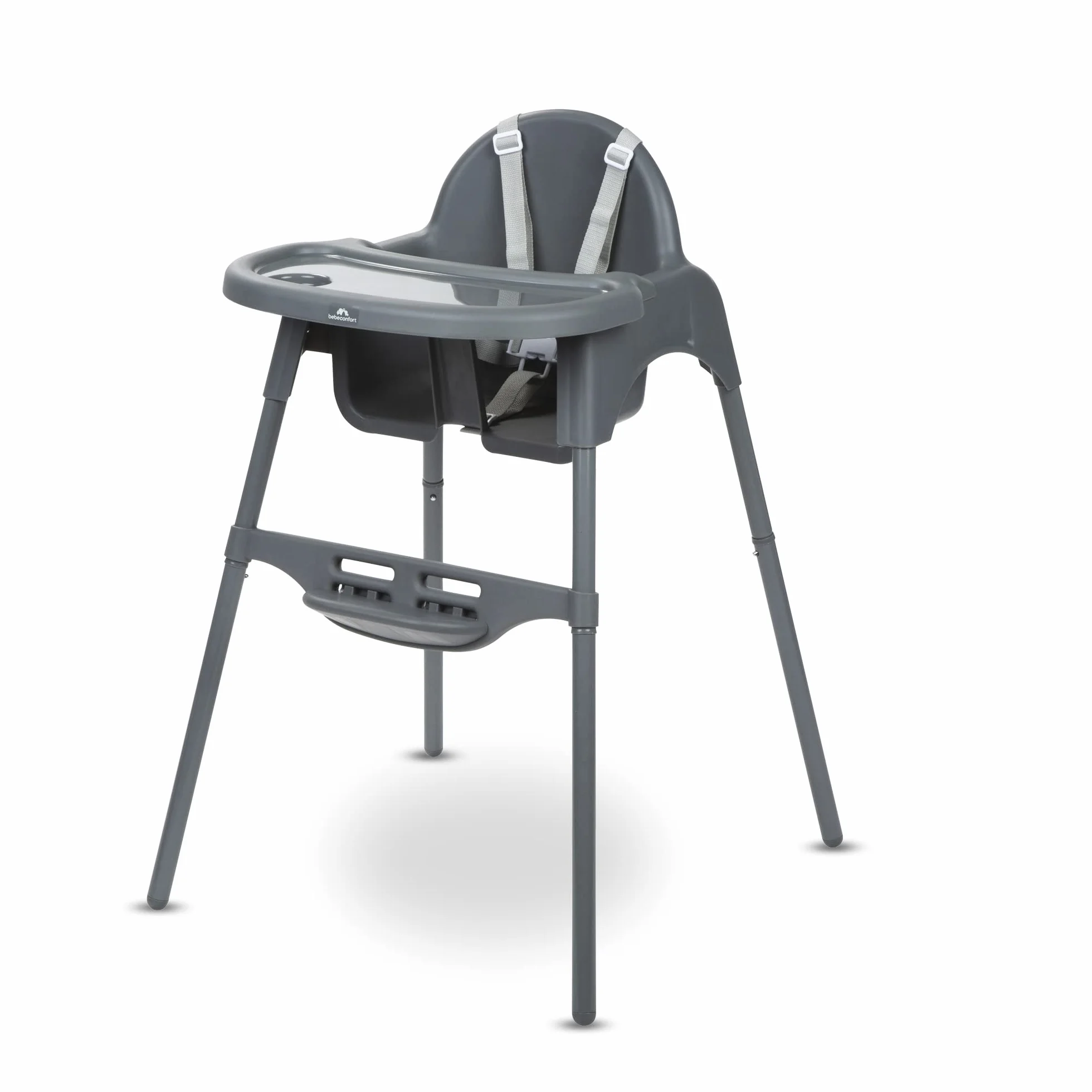 Bebeconfort Meely 2-in-1 verstellbarer Hochstuhl Baby Babystuhl 6 Monate–3 Jahre max. 15 kg leicht 3,3 kg Reisehochstuhl 5-Punkt-Gurt Dark Grey
