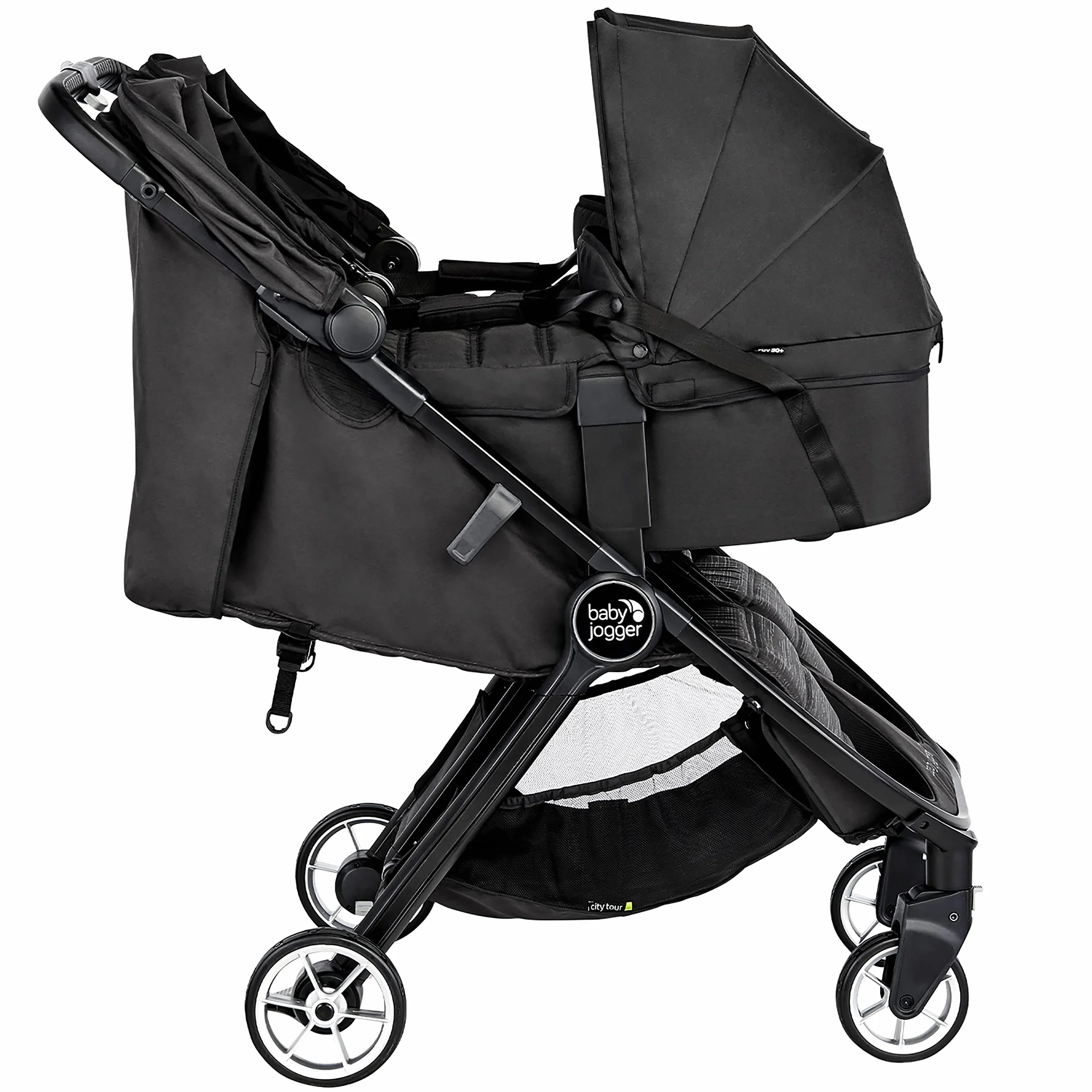 Baby Jogger Faltbare leichte Babywanne für City Tour 2 Doppel-Kinderwagen Opulent Black