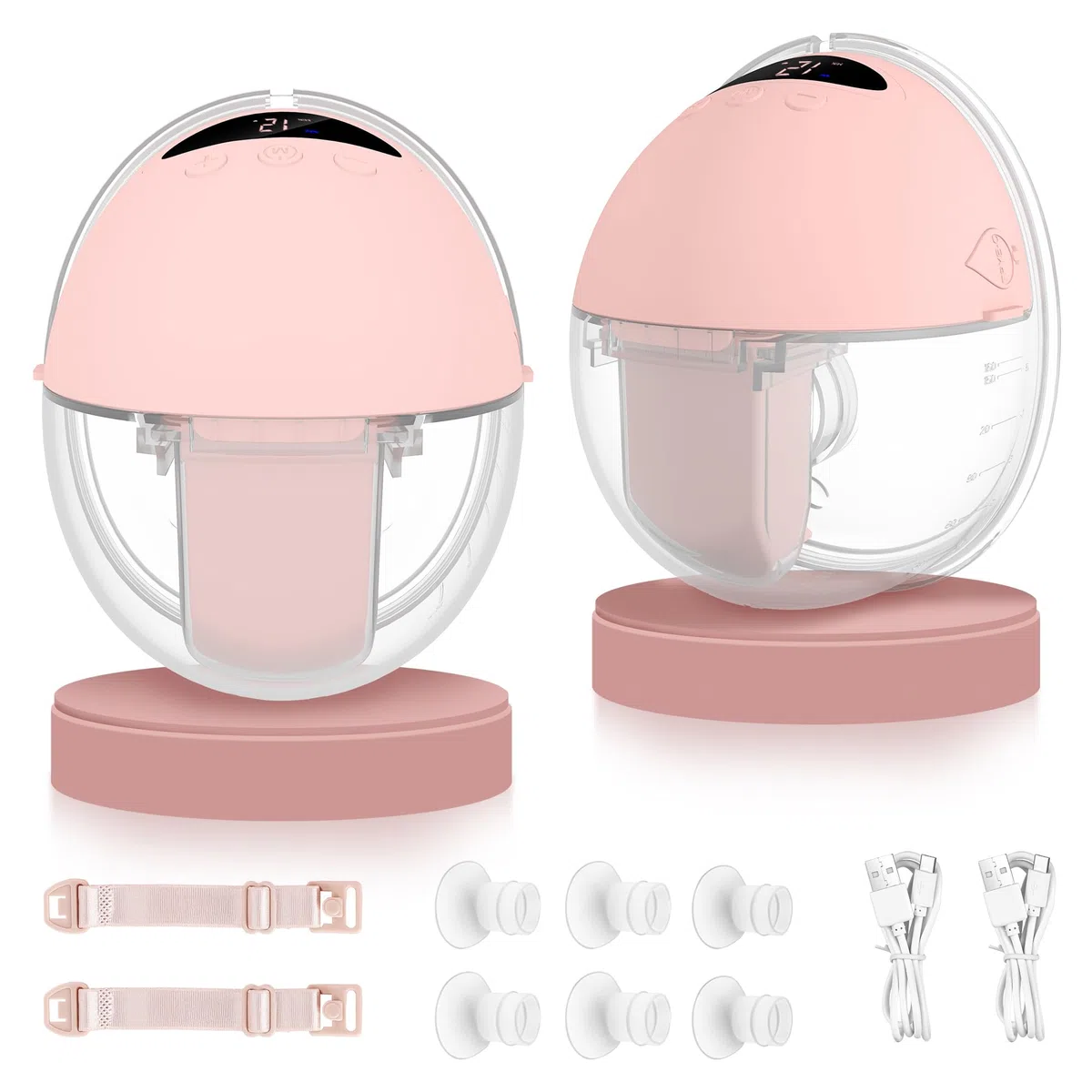 Milchpumpe Elektrisch Handsfree, Tragbare Milchpumpe Freihändig & Leise, 4 Modi und 12 Saugstufen, Wiederaufladbare Elektrische Milchpumpe mit 19/21/24 mm Flansch