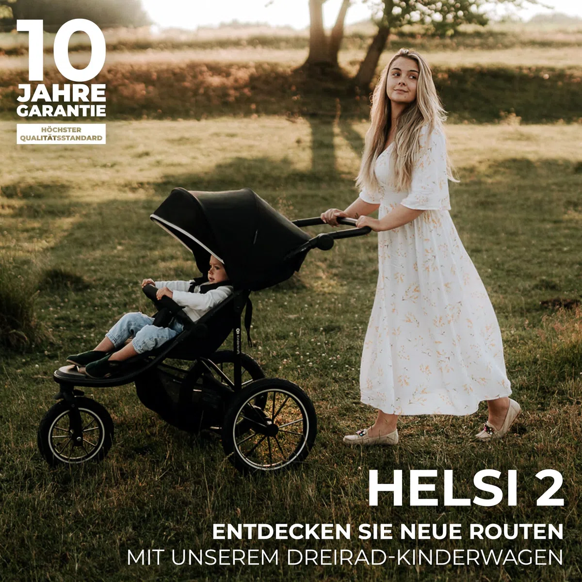Kinderkraft HELSI 2 Buggy bis 27 kg, ab Geburt, große Luftreifen, Liegefunktion, verstellbarer Griff, zusammenklappbar, Untersitzkorb, Grau