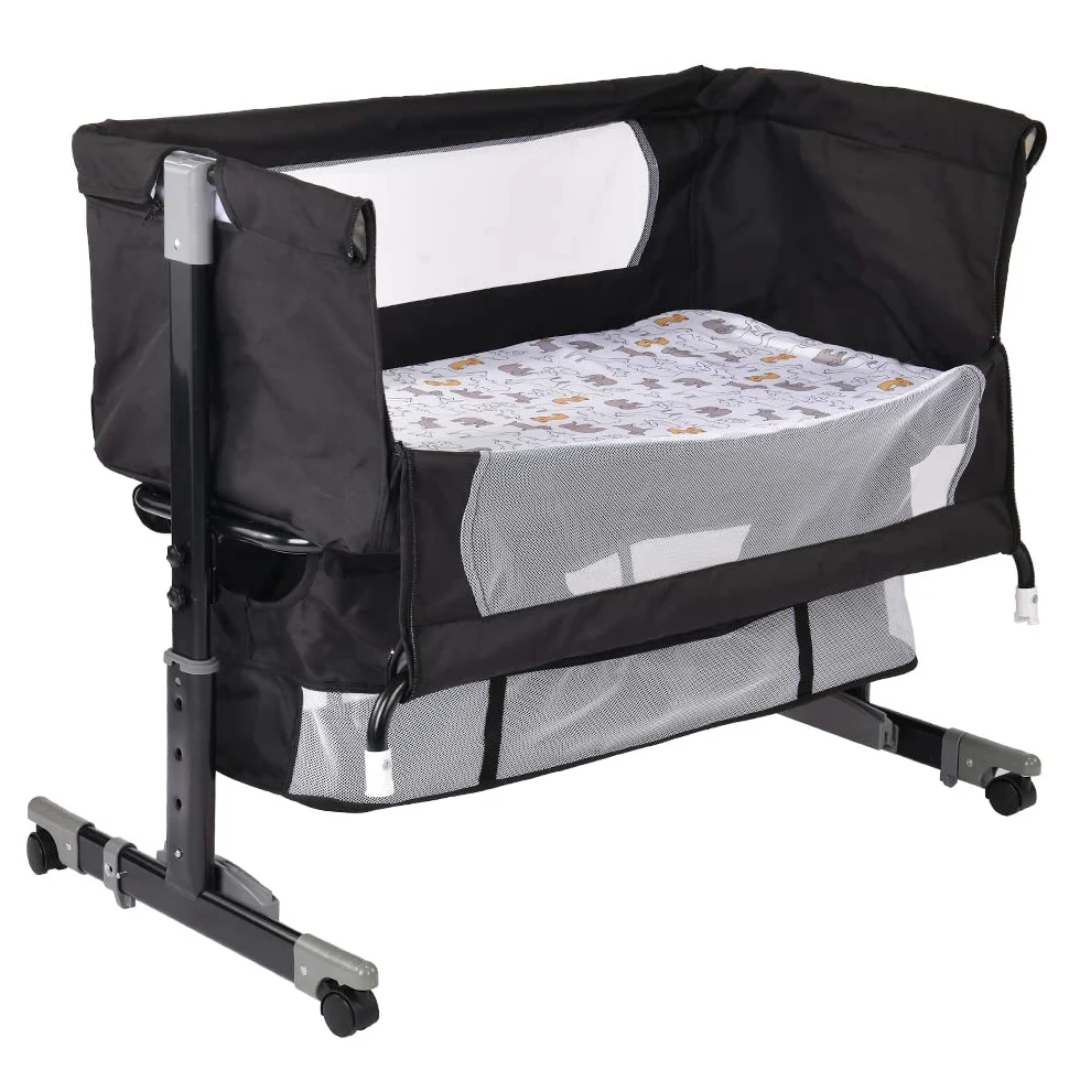 KEVO Cododo Wiege mit Matratze und Moskitonetz, 2-in-1 Kinderbett, Codododo-Kinderbett, für Babys von 1 bis 36 Monaten, klappbar, 2-in-1, Babywiege, mobiles Beistellbett (Nior)