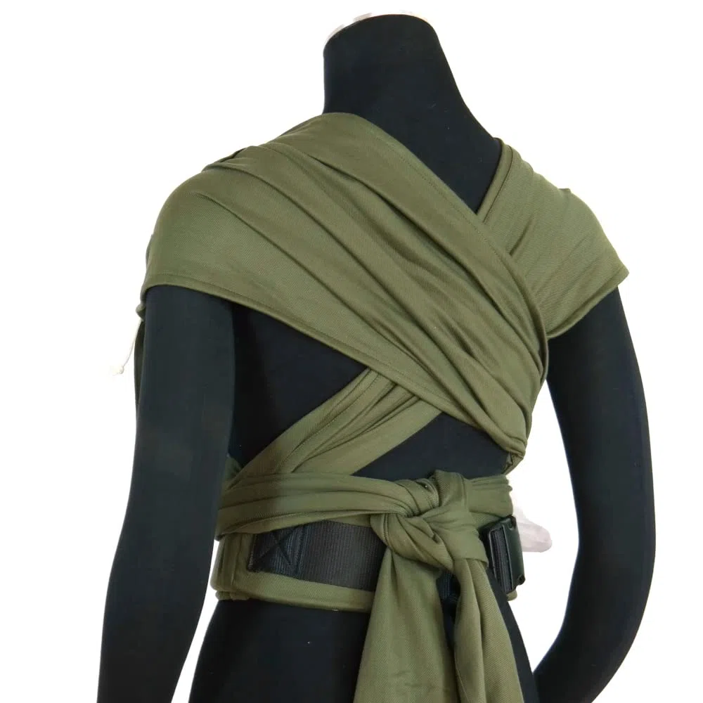 Didymos DidyKlick 4u Babytrage Halfbuckle Tragehilfe Olive ergonomische Sitzhaltung Bauchtrage Hüfttrage Rückentrage 3,5-20kg