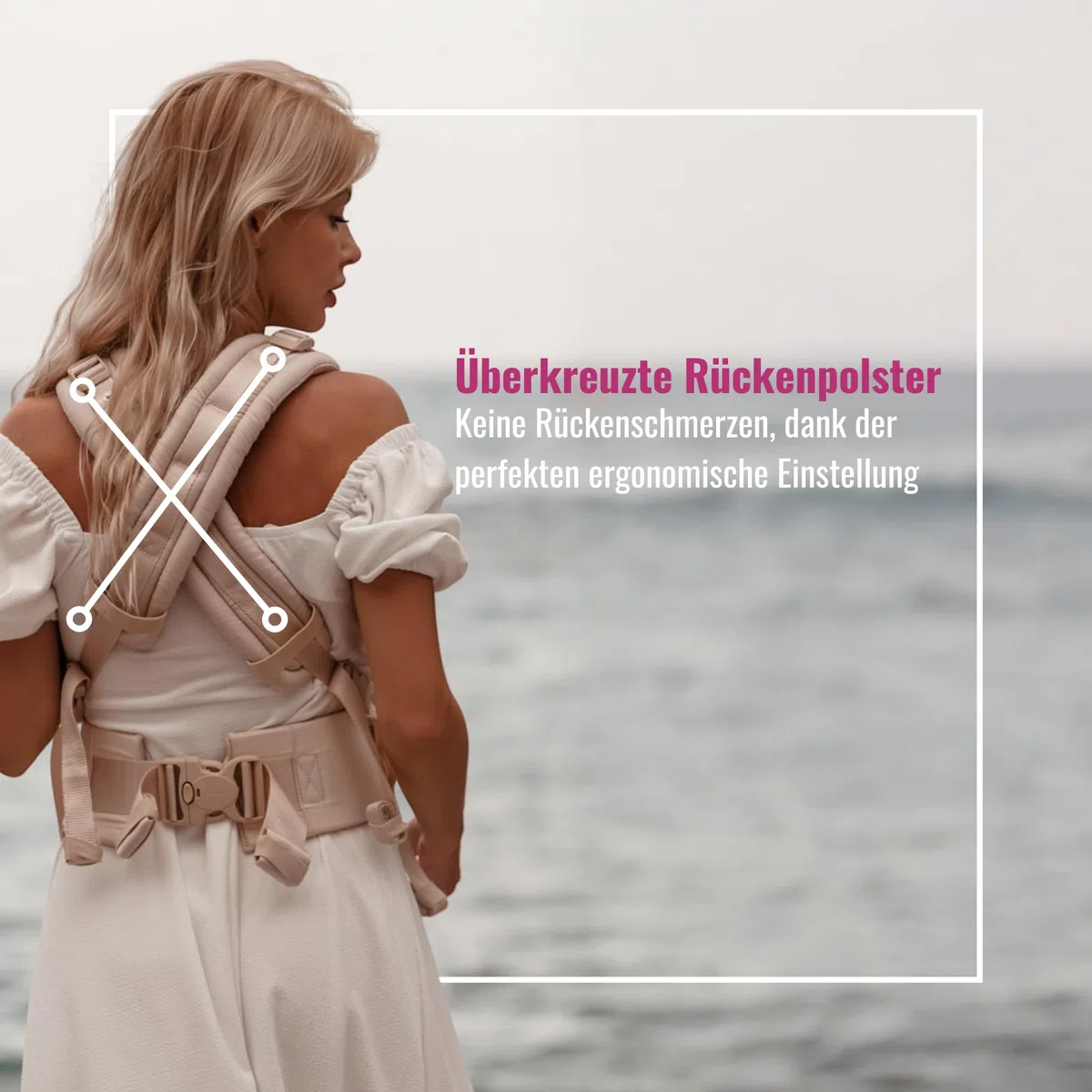 KOKADI Flip X Diorite Stars (Unisize)-Perfekte Kombi aus Fullbuckle & dem Tragen überkreuzt -Ab Geburt - 15 kg,handgefertigt aus 100%Bio-Baumwolle –Ergonomische Babybauchtrage Rückentrage Tragetasche