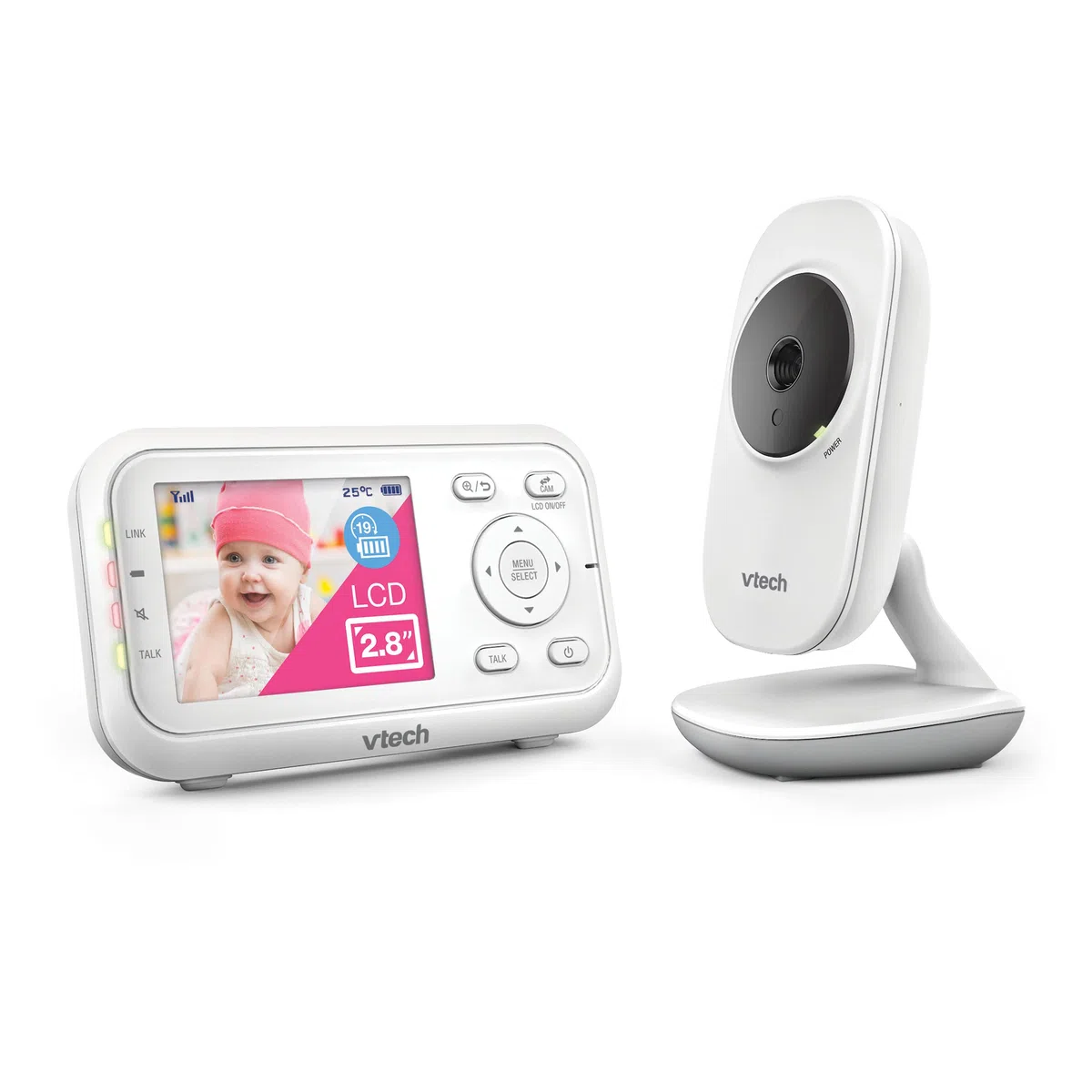VTech VM3250 Video-Babyphone mit Kamera, 300 m Lange Reichweite, Babyphone mit 7,1 cm LCD-Bildschirm, bis zu 19 Stunden Video-Streaming, Nachtsicht, sichere Übertragung, Temperatursensor, beruhigende