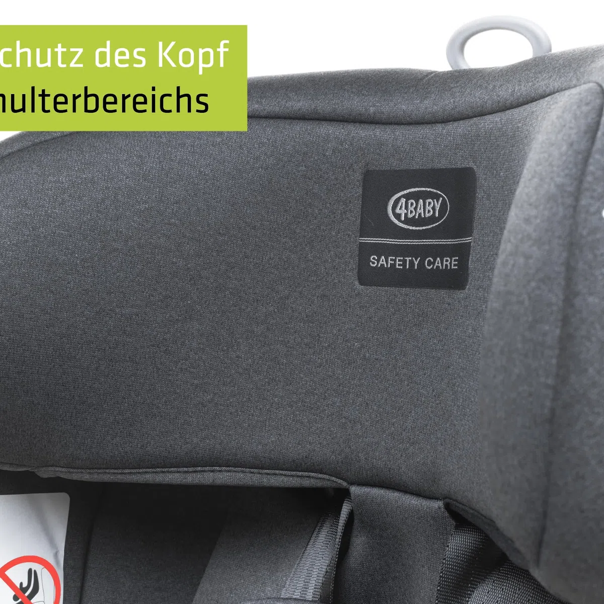 4BABY kindersitz mit isofix 76-150 cm Go-Fix, einstellbar, schutzeinlage, Vorwärtsgerichteter Einbau, I-Size (Graphite)