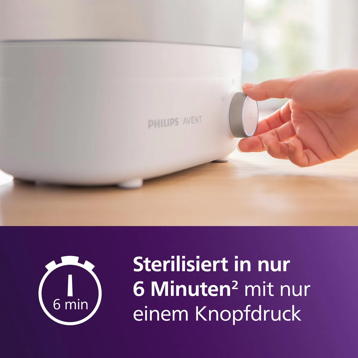 Philips AVENT SCF293/00 Babyfläschchen-Sterilisator und -Trockner Premium, 99,9% Bakterienentfernung, Kapazität 6 Fläschchen