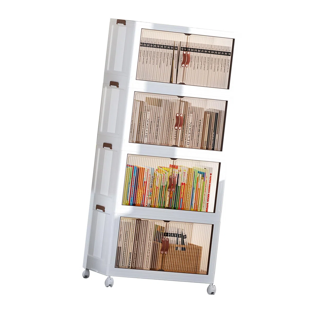 Multifunktionaler Zusammenklappbarer Aufbewahrungsschrank für, Snack-Organizer für Schlafzimmer, Kunststoff-Baby-Garderobe (4 Schichten)