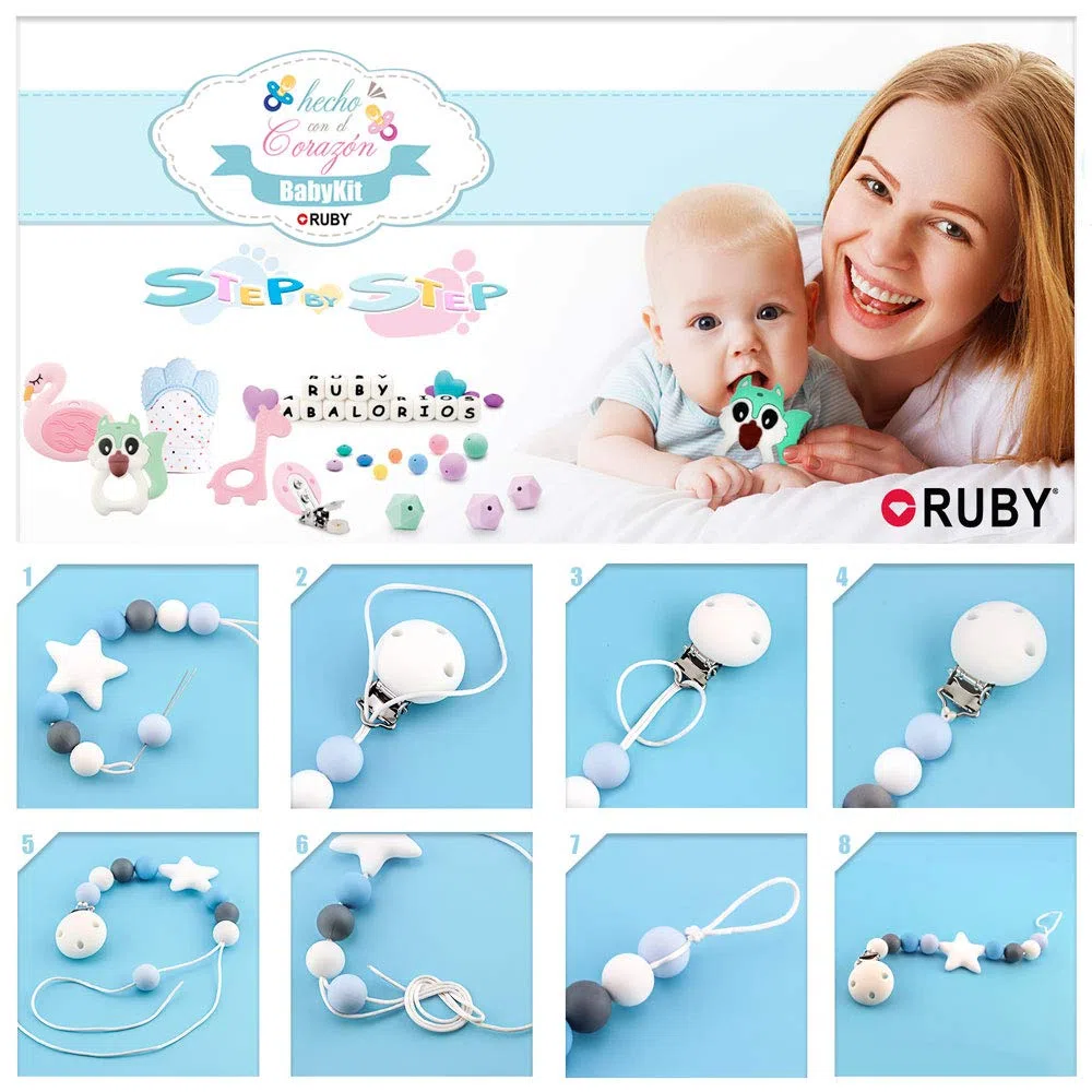 RUBY 10 Stücke Schnullerclip Holz Schadstofffrei Baby Dummy Clip Halter