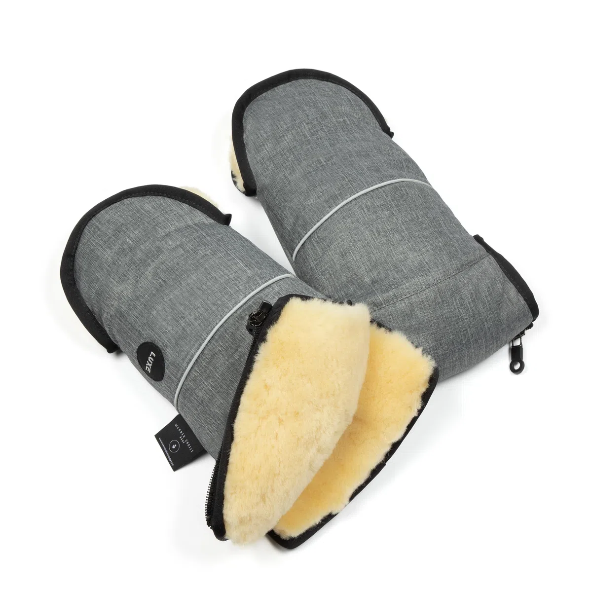 Lammfell Handwärmer von WERNER CHRIST BABY – GLOVY LUXE Handschuhe sind der ideale Kinderwagen-Muff aus medizinischem Fell, warmer universaler und wasserabweisender Handmuff, in Grigio (grau)