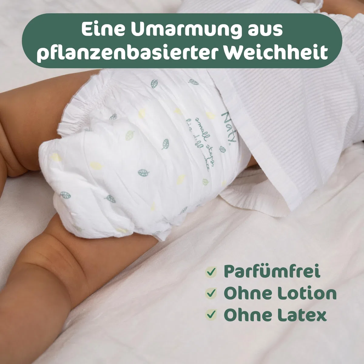 Naty BioEmbrace Baby Windeln Größe 4 (7–18 kg) 88 Stück Hypoallergen Saugstark Auslaufschutz
