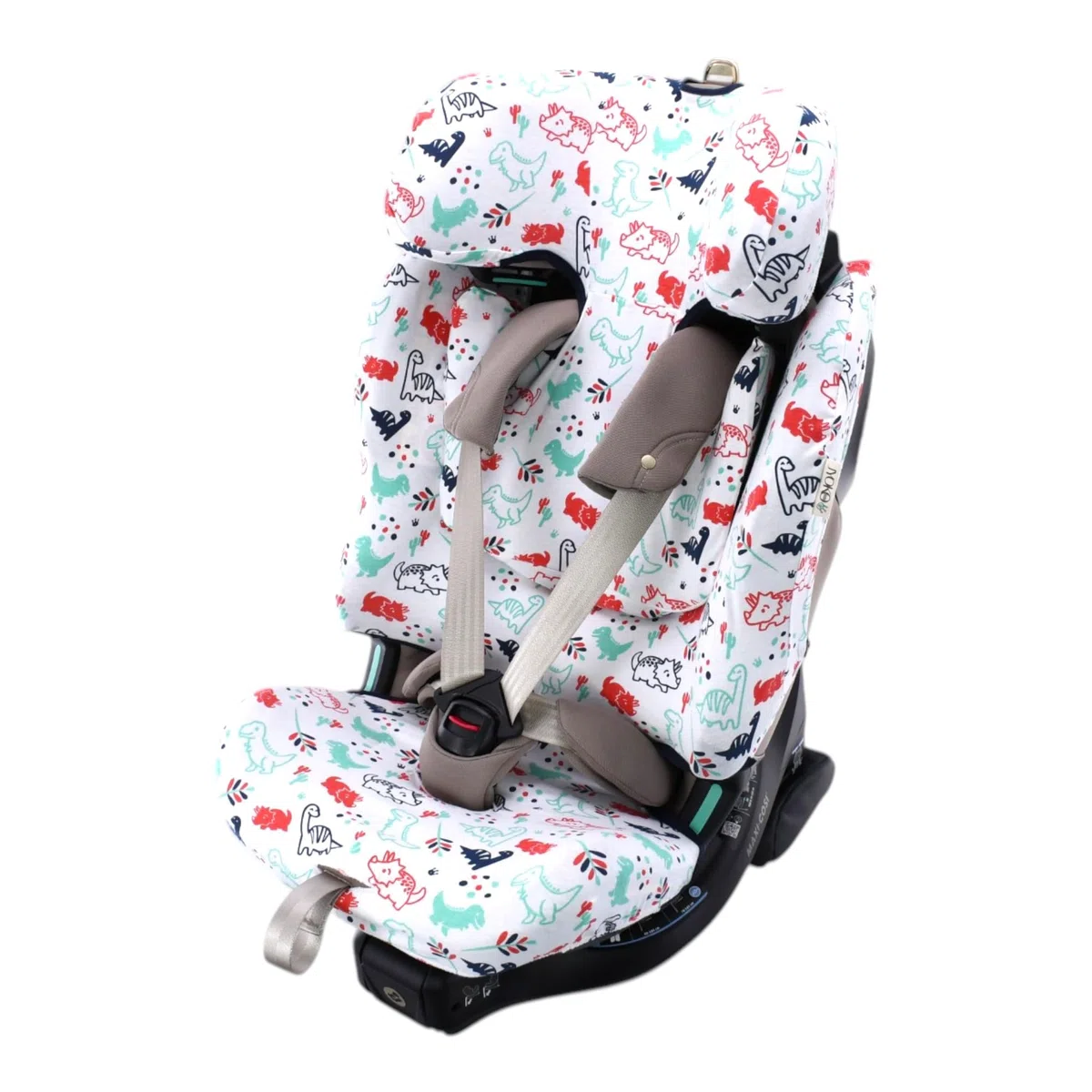JYOKO Kids Bezug aus Bio-Baumwolle für Maxi-Cosi Emerald 360 Pro | Kompatibel mit Maxi-Cosi Emerald 360 Pro, Bio-Baumwolle, Dino Party, hergestellt in Barcelona.