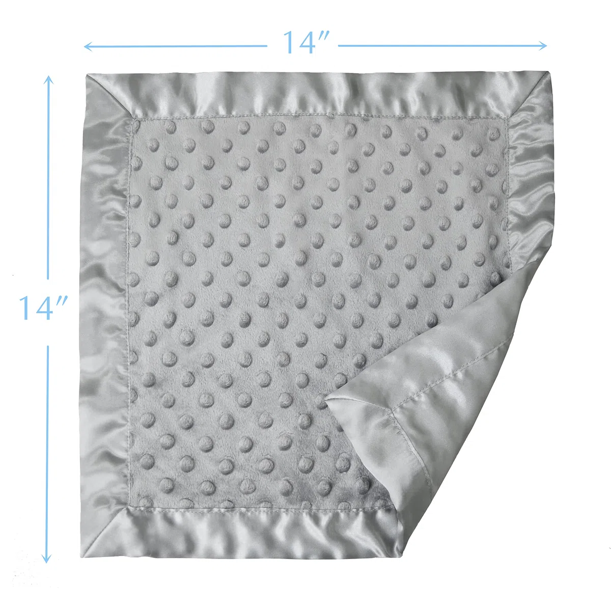 American Baby Company Heavenly Soft Chenille Minky Dot Sicherheitsdecke mit seidiger Satin-Rückseite, Grau, 35,6 x 35,6 cm, für Jungen und Mädchen