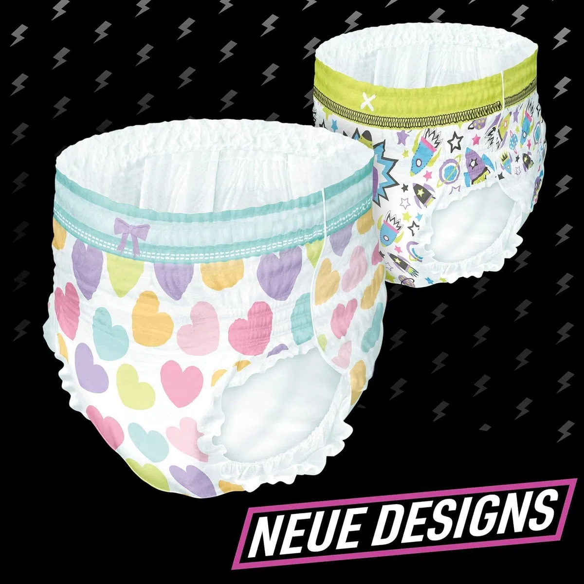 Ninjamas Pyjama Pants Herzen, 10 absorbierende Nachthöschen, 7 Jahre, 17kg-30kg, Auslaufschutz für die ganze Nacht