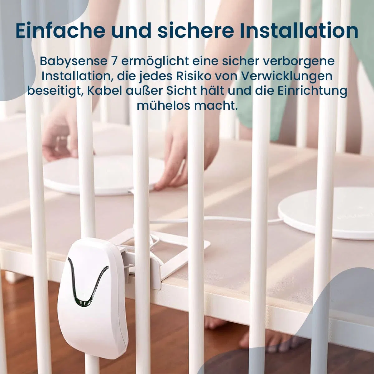 Babysense 7 Baby-Atembewegungsmonitor, Echtzeit-Warnungen, Ganzen Betts mit 2 Sensormatten