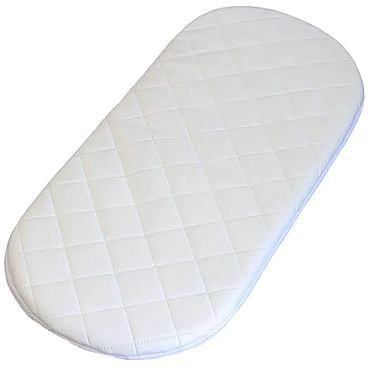 Baby-Matratze, Schaumstoff, Oval, Gesteppt, Weiß, Plüsch, 75 x 32 cm