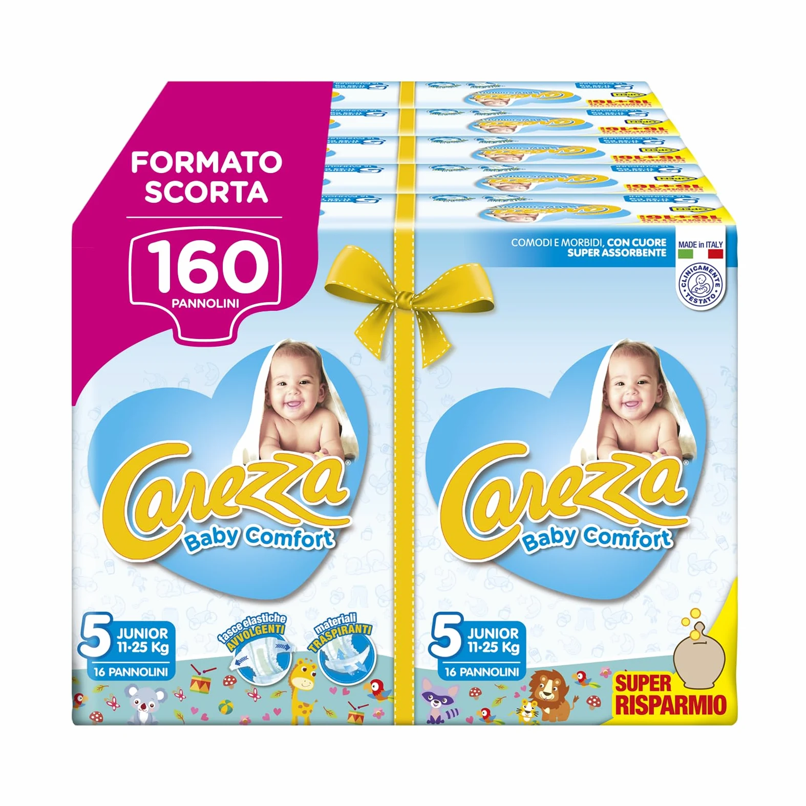 Carezza Baby Comfort Junior | Größe 5 (11-25 kg) | 160 Windeln
